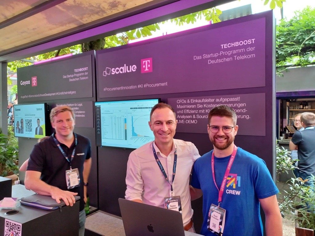 Andreas Zimmermann von mysupply, Thomas Teichmann von SCALUE und David Prunhuber von Telekom